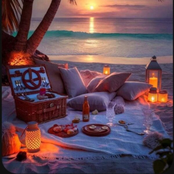 Cena romántica en la playa